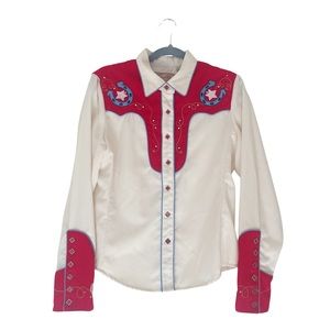 Vintage Yellowstone Style Western Embroidered Skully Shirt - Women’s Size Medium